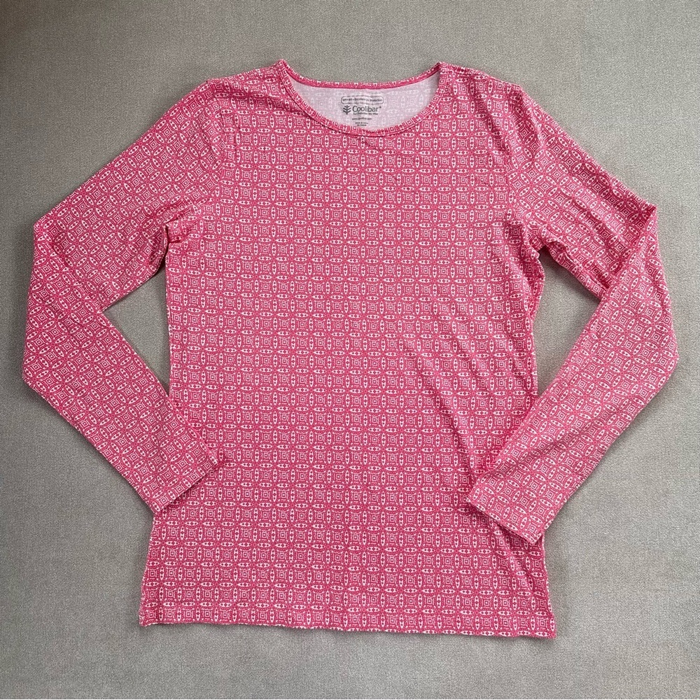 Coolibar Everyday Printed Long Sleeve Shirt. Small. Pink.